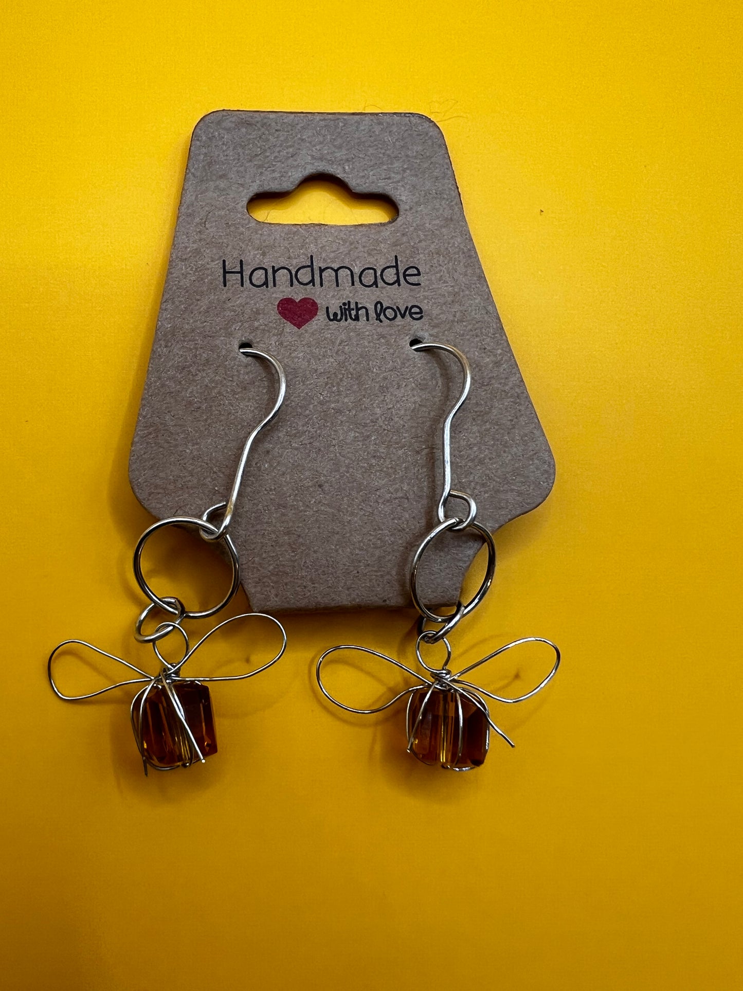 Dangly Silver & Yellow Handmade Present