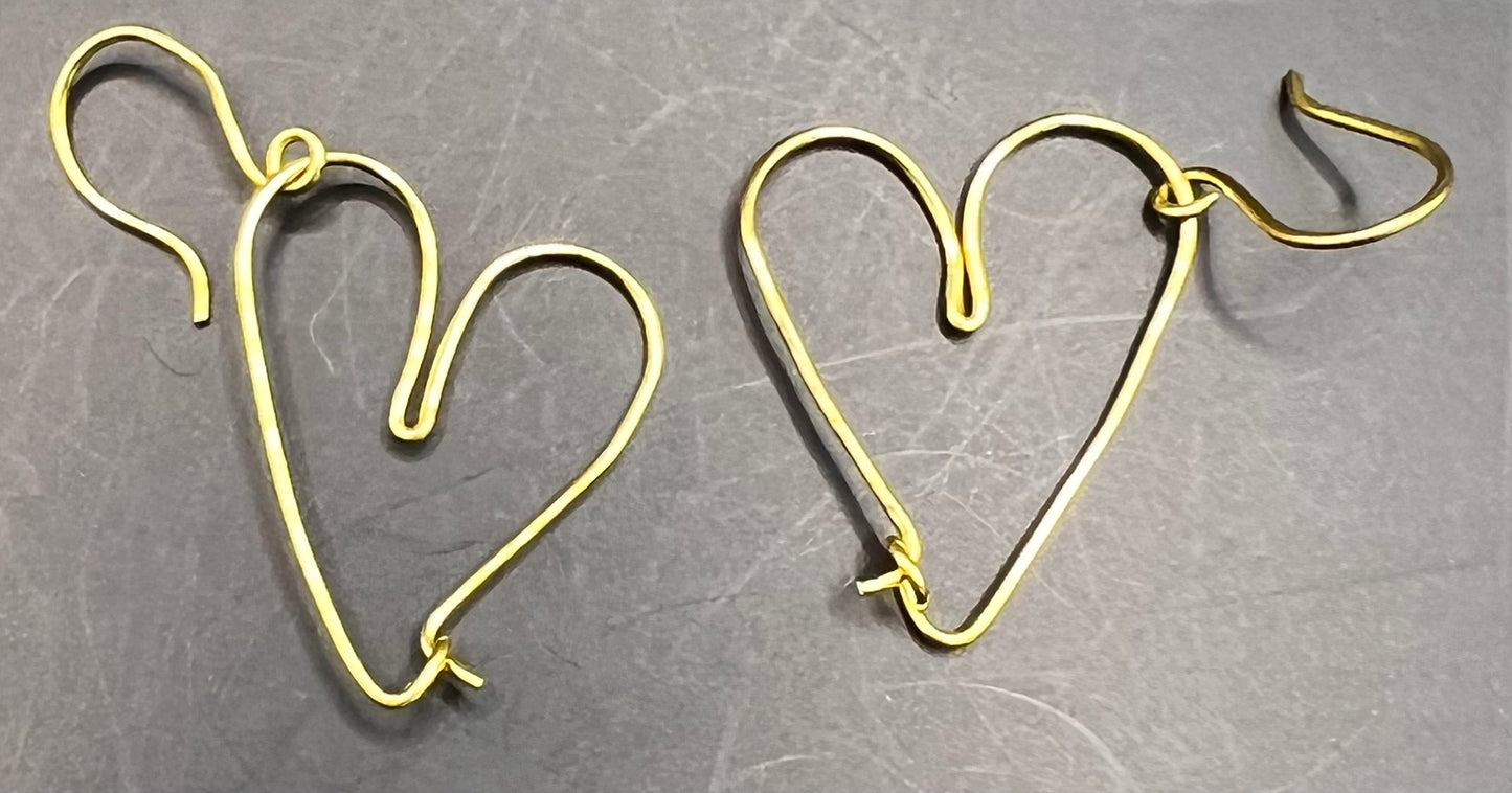 Gold Heart Earrings