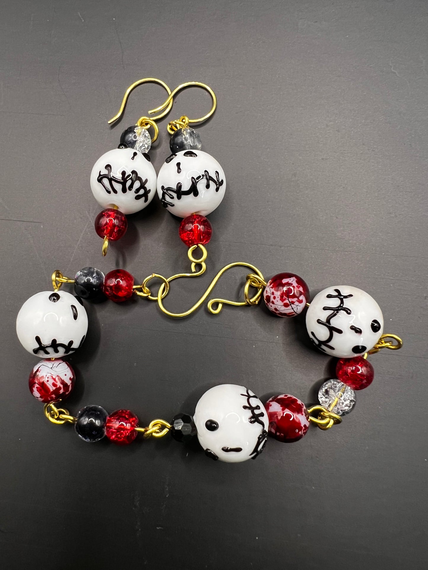 Nightmare Before Christmas Red Bracelets & Earrings