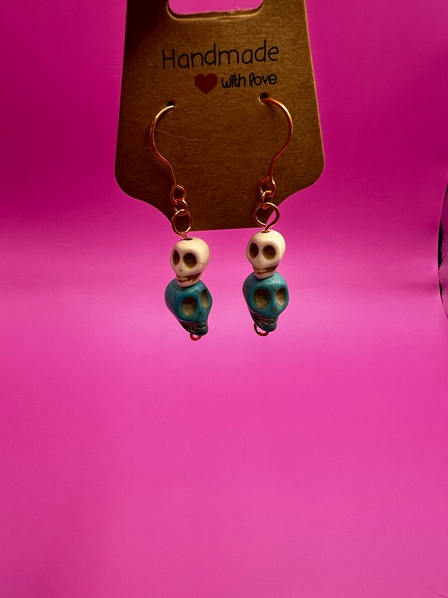 Copper Teal & White Stacker Skulls