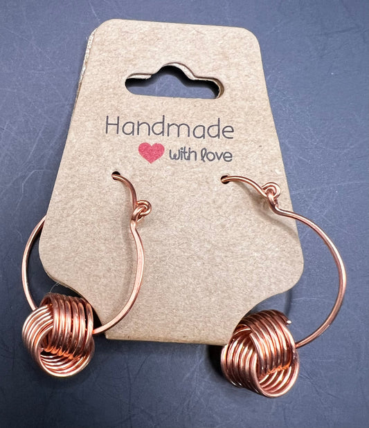 Copper Hoops with Intertwined Hoops