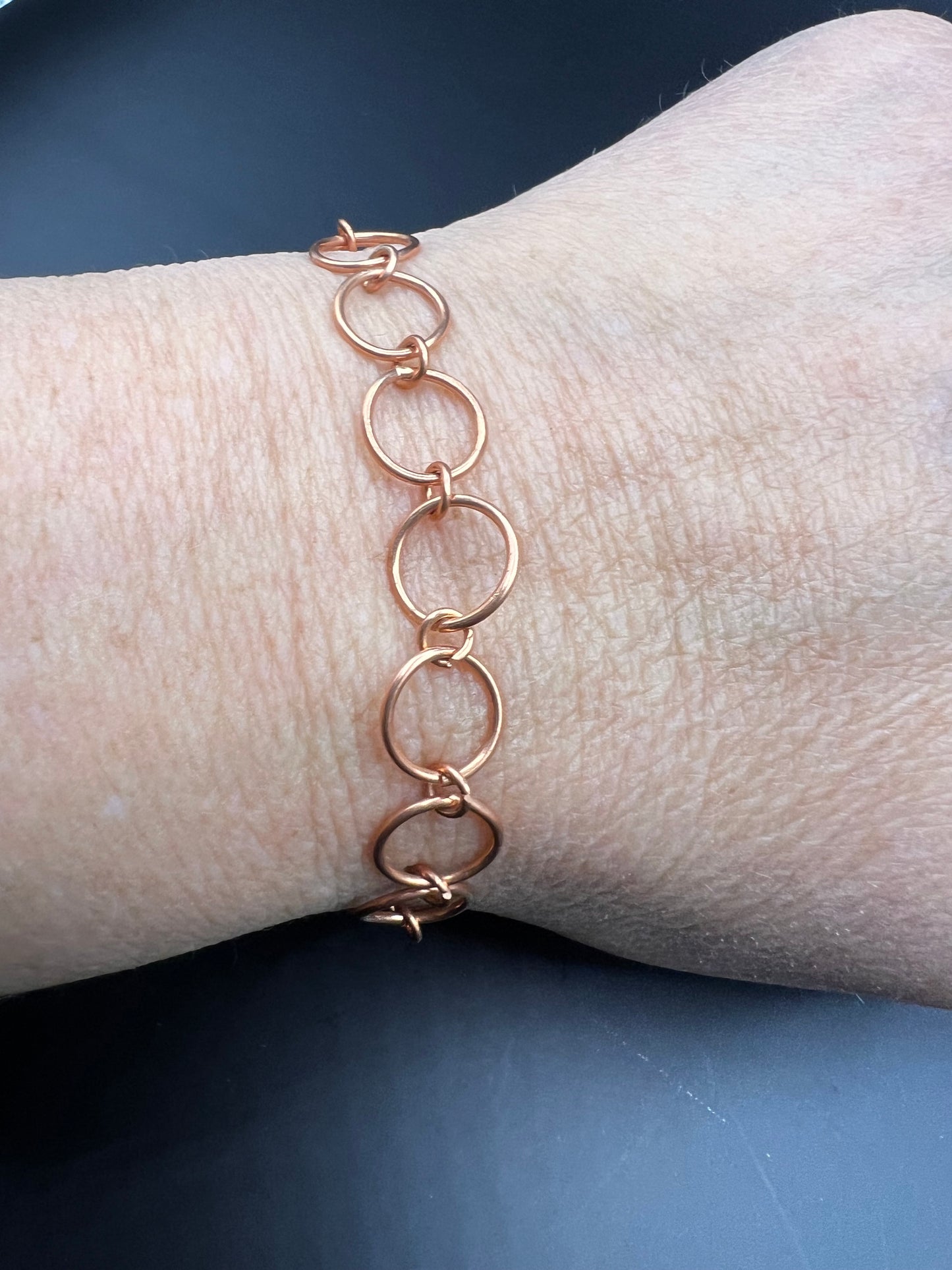 Copper loops bracelet with S Hook Clasp