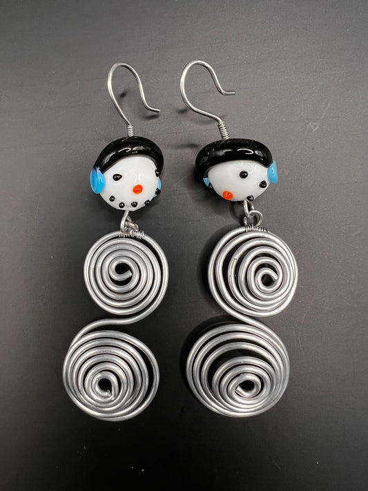 Silver, Swirly Snowmen