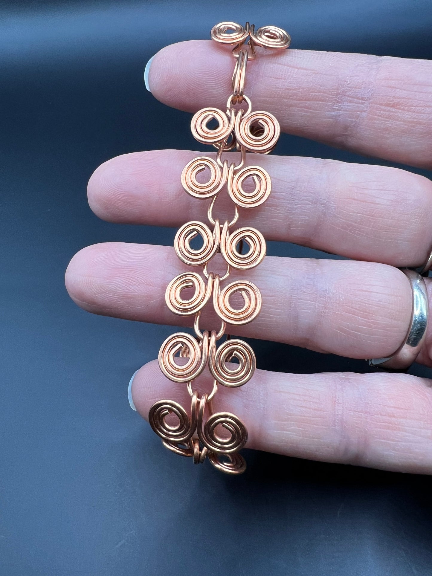 Copper Coiled Links Bracelet