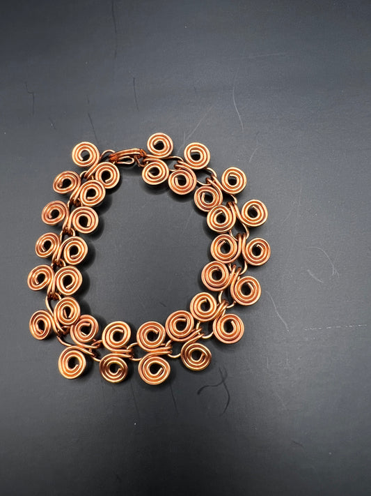 Copper Coiled Links Bracelet
