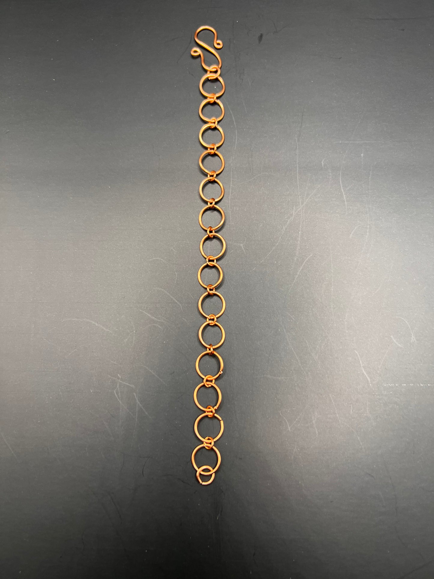 Copper loops bracelet with S Hook Clasp