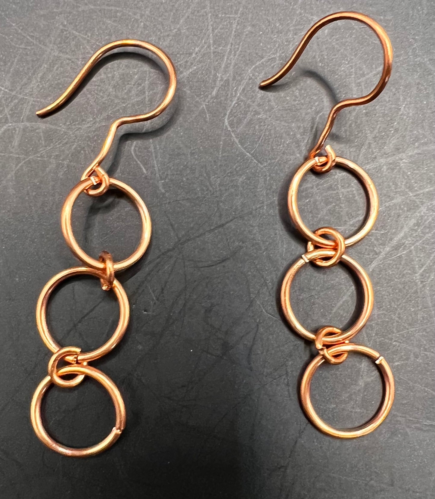 Copper Dangle Circles