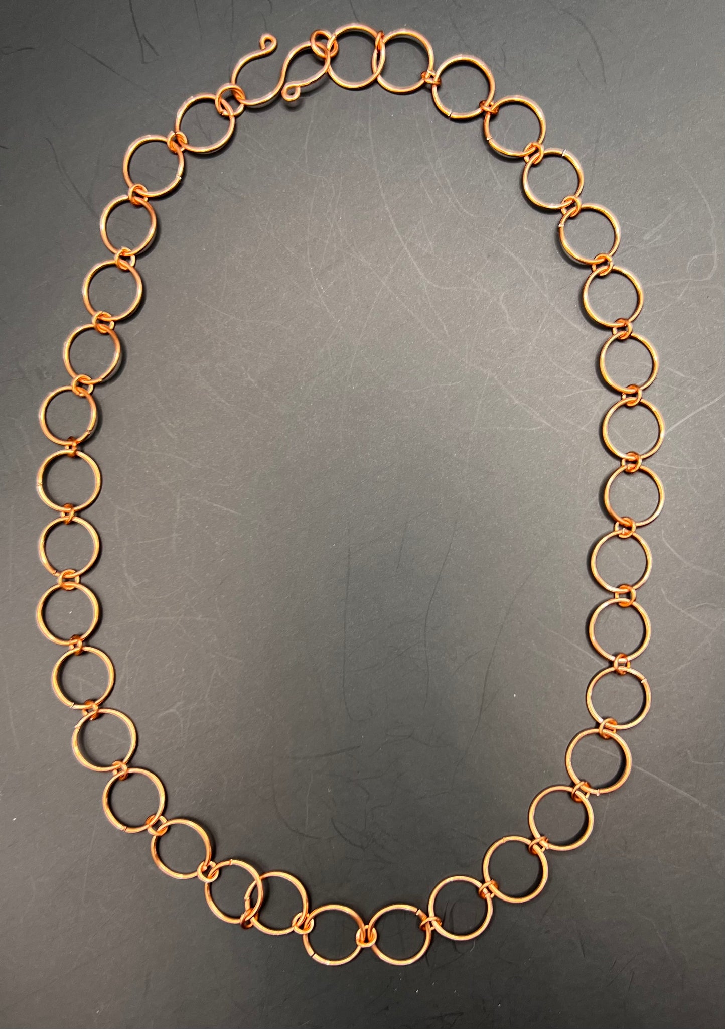 Copper hoops necklace