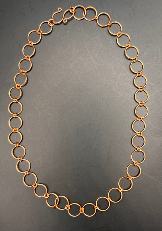 Copper hoops necklace