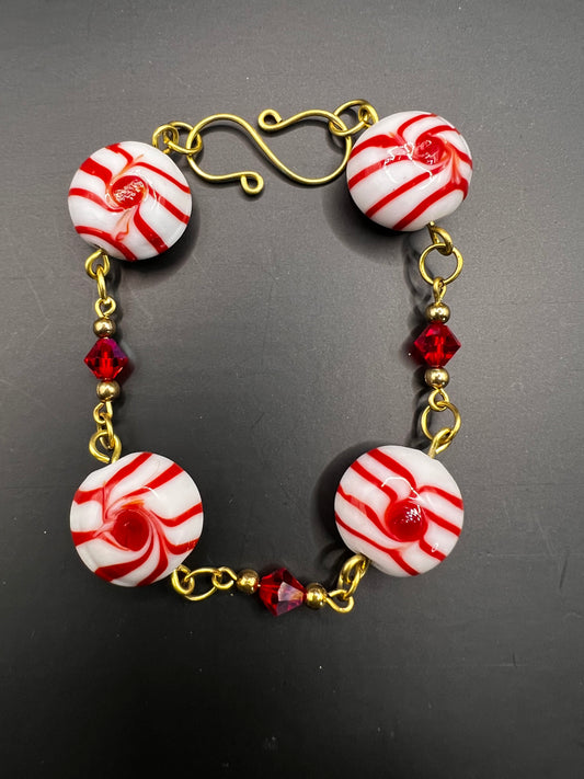 Gold candy cane bracelet