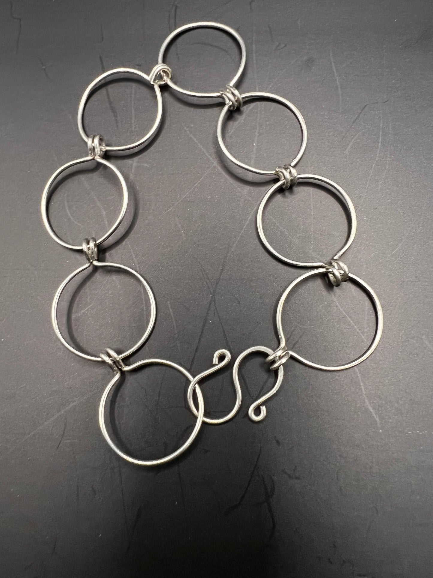 Elegant Silver large loops w/ S Hook clasp