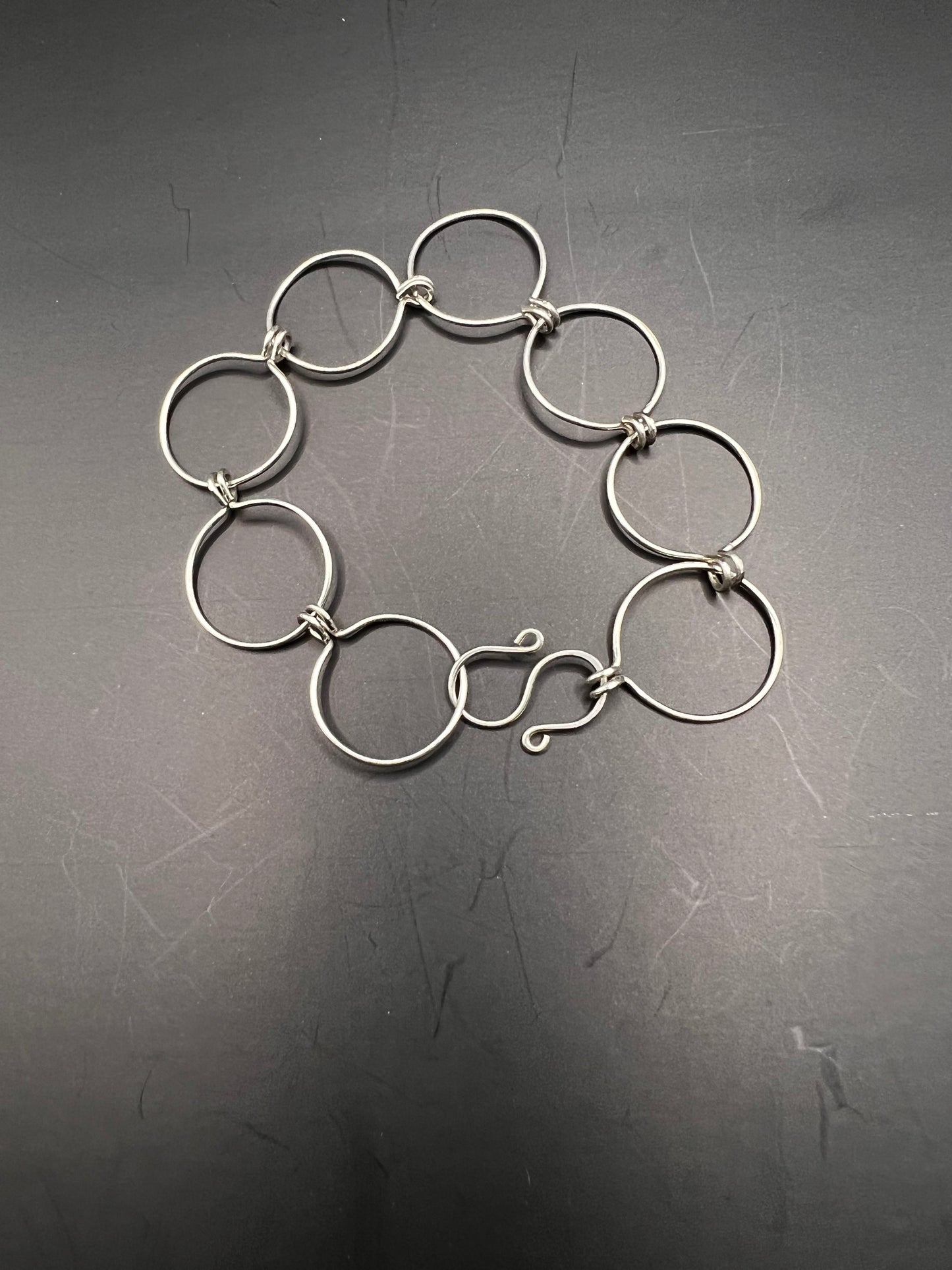 Elegant Silver large loops w/ S Hook clasp